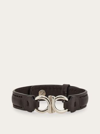 Ferragamo Uomo Bracciale con doppio Gancini Argento