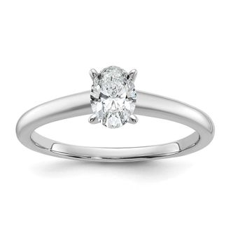 Diamond2Deal 14k White Gold 1/2 Ct Lab Grown Diamond Solitare Engagement Ring