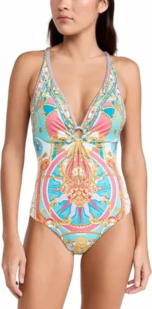 Camilla Ring Detail Plunge One Piece In Sail Away With Me