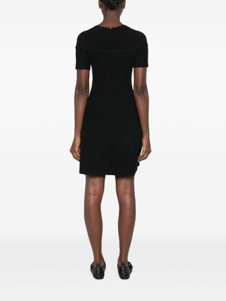 Emporio Armani Scallop-Edge Textured Dress - Black