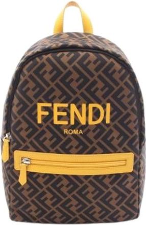 Fendi Pre-owned Backpacks, unisex, Brown, Size: ONE SIZE Pre-owned Nylon Backpack