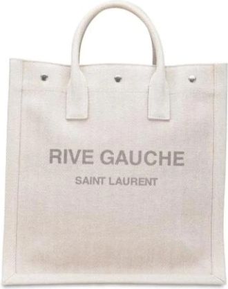 Saint Laurent Pre-owned Tote Bags, female, White, Size: ONE SIZE Pre-owned Rive Gauche Tote Bag