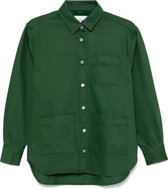 Lacoste denim shirt jacket - women - Organic Cotton/Organic Cotton - 36 - Green