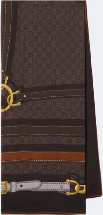 Gucci Pa&ntilde;uelo de jacquard GG de lana y seda