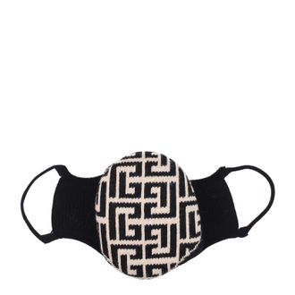 Balmain Herens Katoenbeige/zwart masker