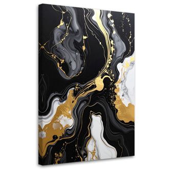 Feeby Impresi&oacute;n De Imagen Abstracci&oacute;n Glamour En Negro Y Dorado 70x100