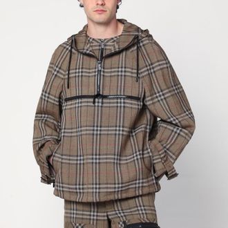 Burberry Half-zip jacket with Check pattern in silk blend