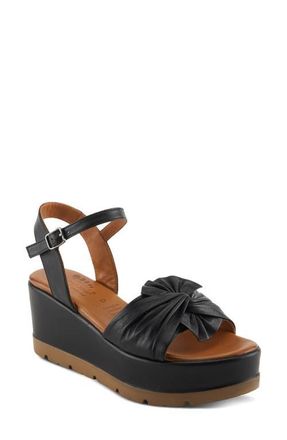 Spring Step Wakefield Ankle Strap Platform Wedge Sandal in Black at Nordstrom, Size 9.5-10Us
