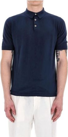 Eleventy Tops, Heren, Blauw, L, Katoen, Superior katoenen polo