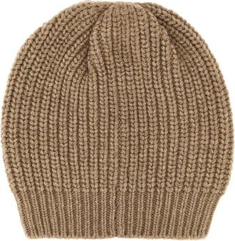 Brunello Cucinelli Diamante Muts - Dames - Hoeden - Beige - S - Kasjmier - Accessoires