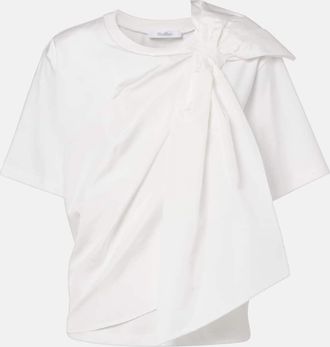Max Mara T-shirt Colle in jersey di cotone con fiocco