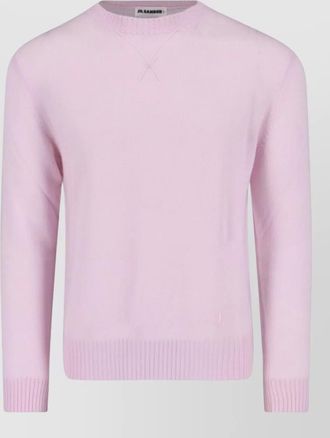 Jil Sander crewneck knit sweater ribbed cuffs hem