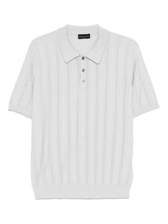 Roberto Collina openwork-knit polo shirt - men - Cotton/Viscose - 52 - Grey