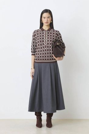 Suncoo Paolo Polo Shirt With Patterns In Coffee