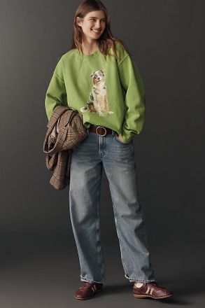 A Gold E Low-Rise Loose Wide-Leg Jeans