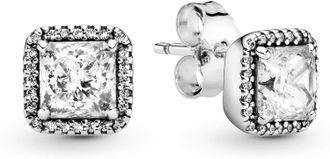 Pandora Square Sparkle Halo Stud Earrings