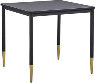 Beliani Beliani - Mesa de comedor tablero de mdf negro mesa de cocina cuadrada 80 x 80 cm con patas de metal estilo glamour Shalford