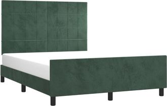 vidaXL Estructura Cama Sin Colch&oacute;n Terciopelo Verde Oscuro 140x200 Cm Vidaxl
