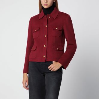 Max Mara Giacca in lana e cashmere color rubino