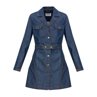 Moschino Denim Jurk Met Riem - Dames - Jurken - Blauw - Maat: M Denim