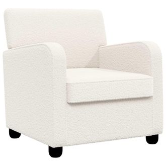 vidaXL Sill&oacute;n Crema Borreguillo Sint&eacute;tico Vidaxl