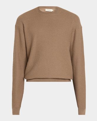 Frame Denim Textured Wool Crewneck Sweater