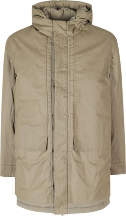 K-Way Wax-Finish Nylon Jacket With High Collar And Hood