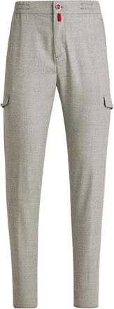 Kiton Wollen Cargo Broek - Heren - Slim Fit Broeken - Grijs - W34 - Wol - Broeken