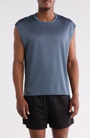 Zella Mesh Muscle Tank in Blue Slate at Nordstrom Rack, Size Xx-Large