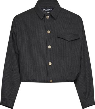 Jacquemus Korte Wol Jas - Heren - Zomerjassen - Grijs - M - Wol - Jassen