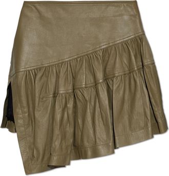 Iro Ekin Skirt - Dames - Korte rokken - Groen - M - Leer - Rokken