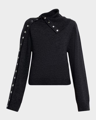 Iro Konie Wool Turtleneck Snap Sweater