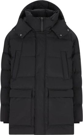 Herno Zwarte donsjas met afneembare capuchon - Heren - Winterjassen - Zwart - M - Jassen