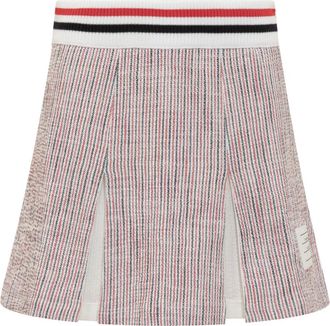 Thom Browne RWB gestreepte tweed plooirok - Dames - Korte rokken - Veelkleurig - S - Tweed - Rokken