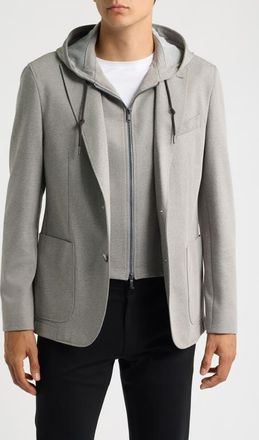 BOSS Hanry Hooded Sport Coat in Open Grey at Nordstrom, Size 44