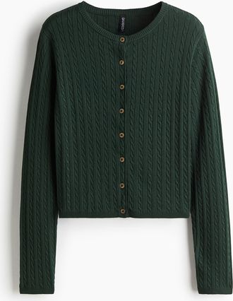 H&M Cardigan in Zopfstrick - Green