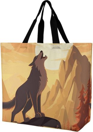 Generic Wolf Carry Bag Durable Handbag Lightweight Shoulder Bags For Camping Daily Use Yoga