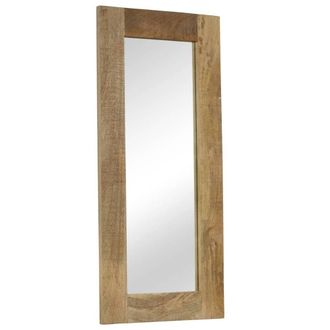 Berkfield Home Mirror Solid Mango Wood 50x110 cm in Brown