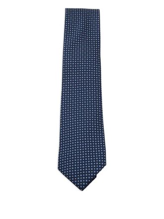 Ermenegildo Zegna geometric-pattern tie - men - Silk - One Size - Blue