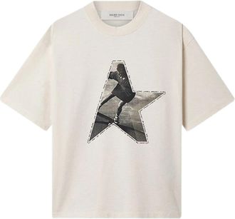 Golden Goose Journey Ws Boxy T Shirt Gauze Cotton Jersey With Print