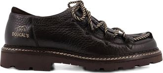 Doucal's Scarpe stringate con ricamo logo - Marrone