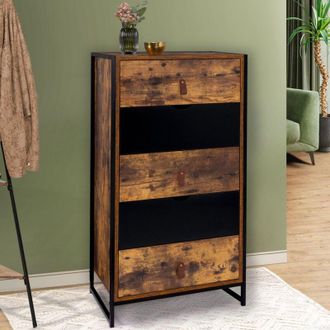 IDMarket Chicago Cassettone a 5 cassetti da 60 cm Cassettone settimanale di design industriale