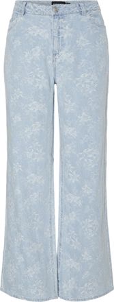 Pieces Pcfeline Mw Wide Denim Jeans, Light Blue (Light Blue Denim), 4