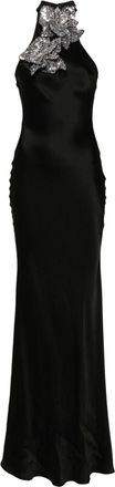 Amen crystal-embellishment maxi dress - women - Acetate/Silk/glass - 44 - Black