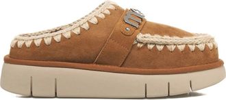 Mou Schoenen, Dames, Bruin, 39 EU, Leer, Bounce Clog Metal Logo