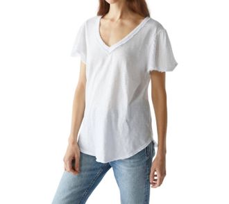 Michael Stars Tate Short Sleeve Gauze Tee In White