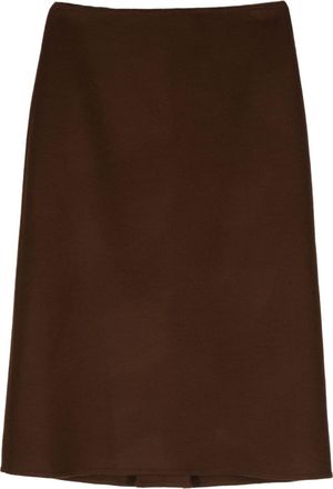 Ermanno Scervino double wool pencil skirt - women - Virgin Wool - 46 - Brown
