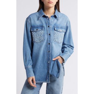 Frame Denim Atelier Oversize Shirt Jacket in Daylight Pearl at Nordstrom Rack, Size Small