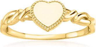 Ross-Simons Italian 14kt Yellow Gold Personalized Heart Ring