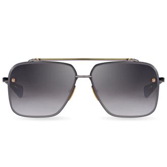 Dita Eyewear Mach-Six Geometric Square Frame Sunglasses with Gold-tone Accents
